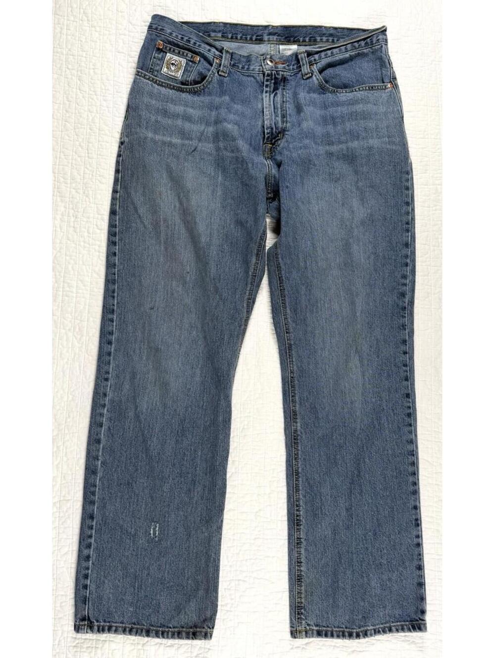 Cinch White Label Jeans 35x32 Mens Medium Wash Straight Cowboy Ranch Western